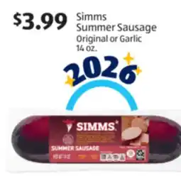 Aldi Simms Summer Sausage offer