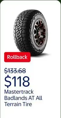 Walmart Mastertrack Badlands AT All Terrain 255/70R16 111T SUV All Season Tire 255/70/16(Tire Only) offer