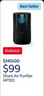 Walmart Shark Air Purifier, Nano Seal HEPA, CleanSense IQ, Odor Lock, 500 Sq Ft, HP100 Charcoal offer