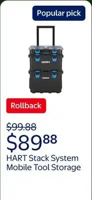 Walmart HART Stack System, Mobile Tool Storage and Organization, Black & Blue offer