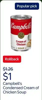 Walmart Campbell's Condensed Cream of Chicken Soup offer