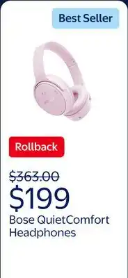 Walmart Bose QuietComfort Headphones, Bluetooth Over Ear Noise Cancelling Headphones, Petal Pink offer