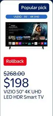 Walmart VIZIO 50 Class 4K UHD LED HDR Smart TV (V4K50M-08) offer