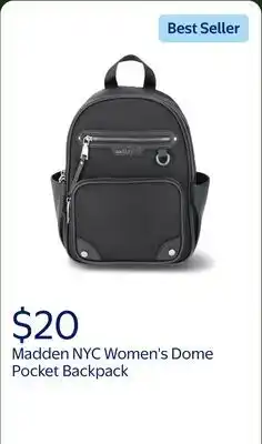 Walmart Madden NYC Women's Dome Pocket Backpack with Pouch, Black offer