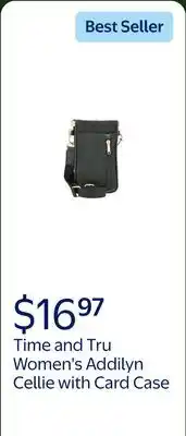Walmart Time and Tru Women's Addilyn Cellie with Removable Card Case, Black offer