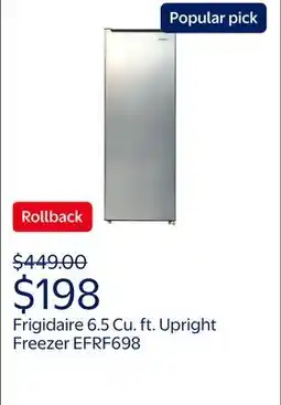 Walmart Frigidaire Platinum Silver 6.5 Cu. ft. Upright Freezer, EFRF698 offer