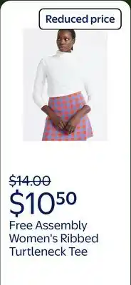 Walmart Free Assembly Women's Ribbed Turtleneck Tee offer