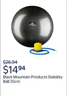 Walmart Black Mountain Products Professional Grade Stability Ball 55cm Black offer