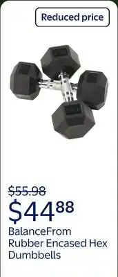 Walmart BalanceFrom Rubber Encased Hex Dumbbells offer