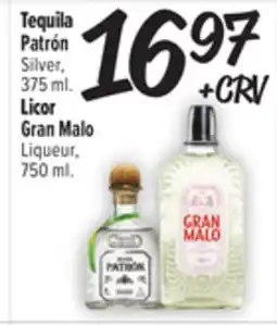 El Super Fresh Patrón Silver, 375 ml. Gran Malo Liqueur, 750 ml offer