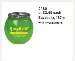 Walgreens Buzzballz, 187ml offer
