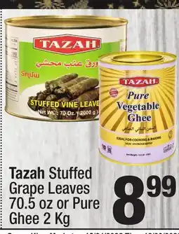 Super King Markets Tazah Stuffed Grape Leaves 70.5 oz or Pure Ghee 2 Kg offer