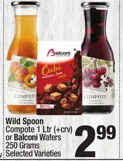 Super King Markets Wild Spoon Compote 1 Ltr (+crv) or Balconi Wafers 250 Grams offer