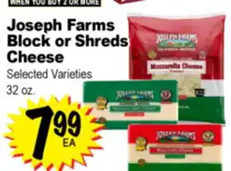 Superior Grocers Joseph Farms Block or Shreds Cheese offer
