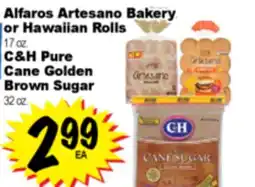 Superior Grocers Alfaros Artesano Bakery or Hawaiian Rolls 17 oz, C&H Pure Cane Golden Brown Sugar 32 oz offer