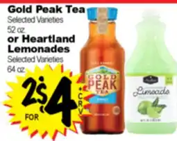 Superior Grocers Gold Peak Tea Selected Varieties 52 oz. or Heartland Lemonades Selected Varieties 64 oz offer