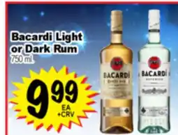 Superior Grocers Bacardi Light or Dark Rum offer