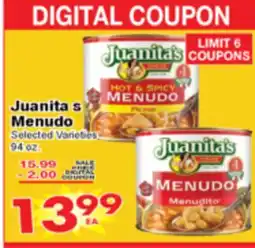 Superior Grocers Juanita's Menudo offer