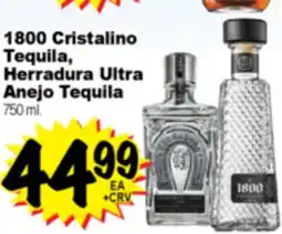 Superior Grocers 1800 Cristalino Tequila, Herradura Ultra Anejo Tequila offer