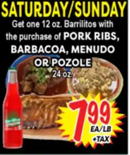 Superior Grocers PORK RIBS, BARBACOA, MENUDO OR POZOLE offer