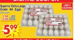 Superior Grocers Superior Extra Large Grade AA Eggs offer