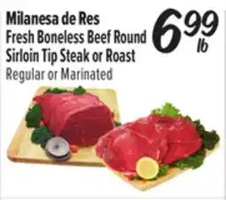 El Super Fresh Boneless Beef Round Sirloin Tip Steak or Roast offer
