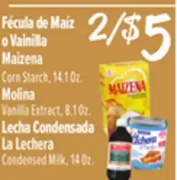 El Super Maizena Corn Starch, 14.1 Oz., Vanilla Extract, 8.1 Oz., Condensed Milk, 14 Oz offer