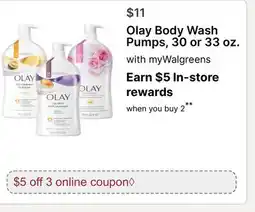 Walgreens Olay Body Wash Pumps offer