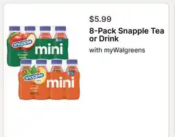 Walgreens 8-Pack Snapple Tea or Drink offer