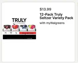Walgreens 12-Pack Truly Seltzer Variety Pack offer