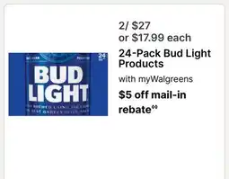 Walgreens 24-Pack Bud Light Products offer