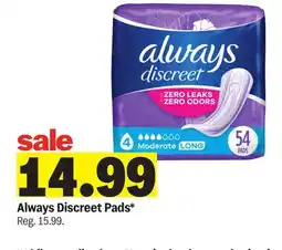 Meijer Always Discreet Pads offer