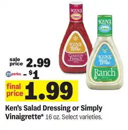 Meijer Ken's Salad Dressing or Simply Vinaigrette offer