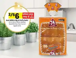 Meijer Aunt Millie's Big & Fluffy Rolls offer
