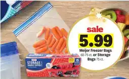 Meijer Meijer Freezer Bags 60-75 ct. or Storage Bags 75 ct offer