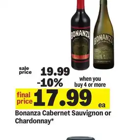 Meijer Bonanza Cabernet Sauvignon or Chardonnay offer