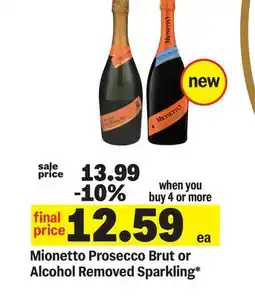 Meijer Mionetto Prosecco Brut or Alcohol Removed Sparkling offer