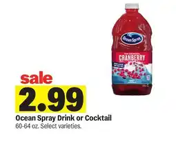 Meijer Ocean Spray Drink or Cocktail offer