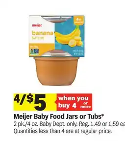 Meijer Meijer Baby Food Jars or Tubs offer