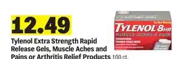 Meijer Tylenol Extra Strength Rapid Release Gels, Muscle Aches and Pains or Arthritis Relief Products offer