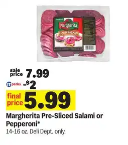 Meijer Margherita Pre-Sliced Salami or Pepperoni offer