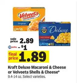 Meijer Kraft Deluxe Macaroni & Cheese or Velveeta Shells & Cheese offer