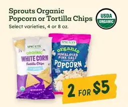 Sprouts Farmers Market Sprouts Organic Popcorn or Tortilla Chips offer