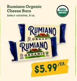 Sprouts Farmers Market Rumiano Organic Cheese Bars offer