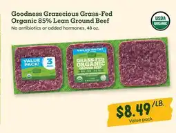 Sprouts Farmers Market Goodness Grazecious Grass-Fed Organic 85% Lean Ground Beef offer
