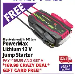 Ocean State Job Lot PowerMax Lithium 12V Jump Starter offer