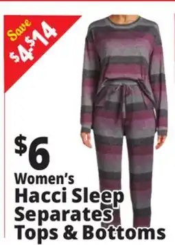 Ocean State Job Lot Women's Hacci Sleep Separates Tops & Bottoms offer