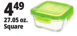 Ocean State Job Lot Home Living Square Glass Food Storage Container Green 27.05 oz offer