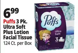 Ocean State Job Lot Puffs 3 Pk. Ultra Soft Plus Lotion Facial Tissue offer