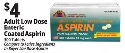 Ocean State Job Lot Health Star 81 mg Adult Low Dose Aspirin Pain Reliever 300 Tablets offer